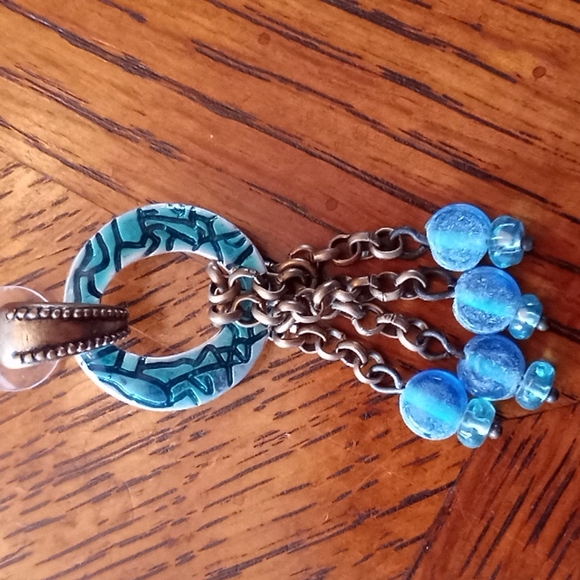 Stunning Enamel and Beaded Earrings, Pierced - Picture 4 of 4